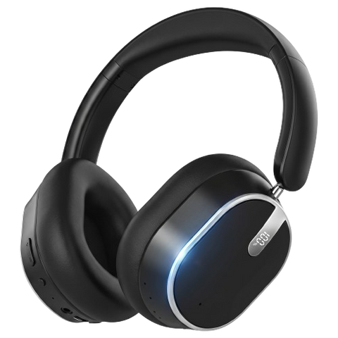 Hybrid Active Noise Cancelling Bluetooth Headphones,Bluetooth 6.0 Over Ear Wireless Headphones with 60H Playtime, Hi-Res Audio, Deep Bass, Memory Foam Ear Cups for Home Office Travel Black