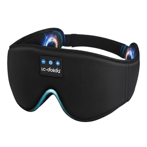 LC-dolida Sleep Headphones, 3D Sleep Mask Bluetooth Wireless Music Eye Mask, Sleeping Headphones for Side Sleepers Sleep Mask with Bluetooth Headphones Ultra-Thin Stereo Speakers Perfect for Sleeping